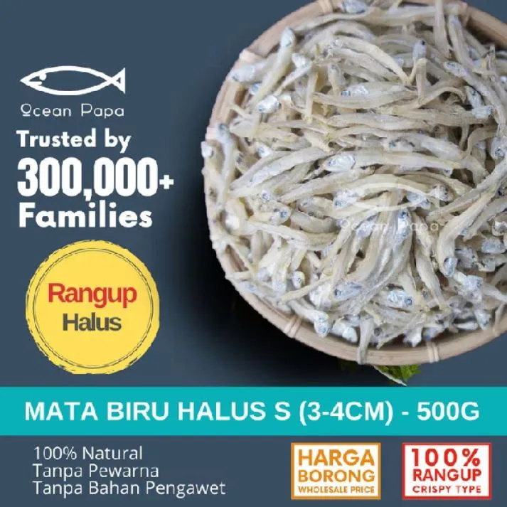 Ikan Bilis Mata Biru Halus S (3–4cm) - 500g