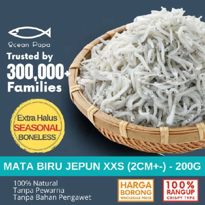 Ikan Bilis Mata Biru Jepun XXS (±2cm) - 200g