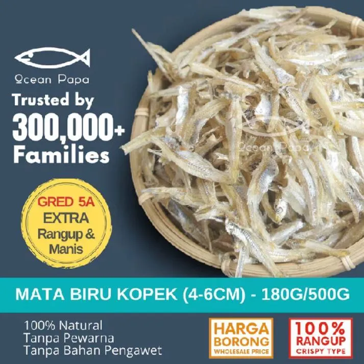 Ikan Bilis Mata Biru Kopek (4–6cm) - 180g/500g